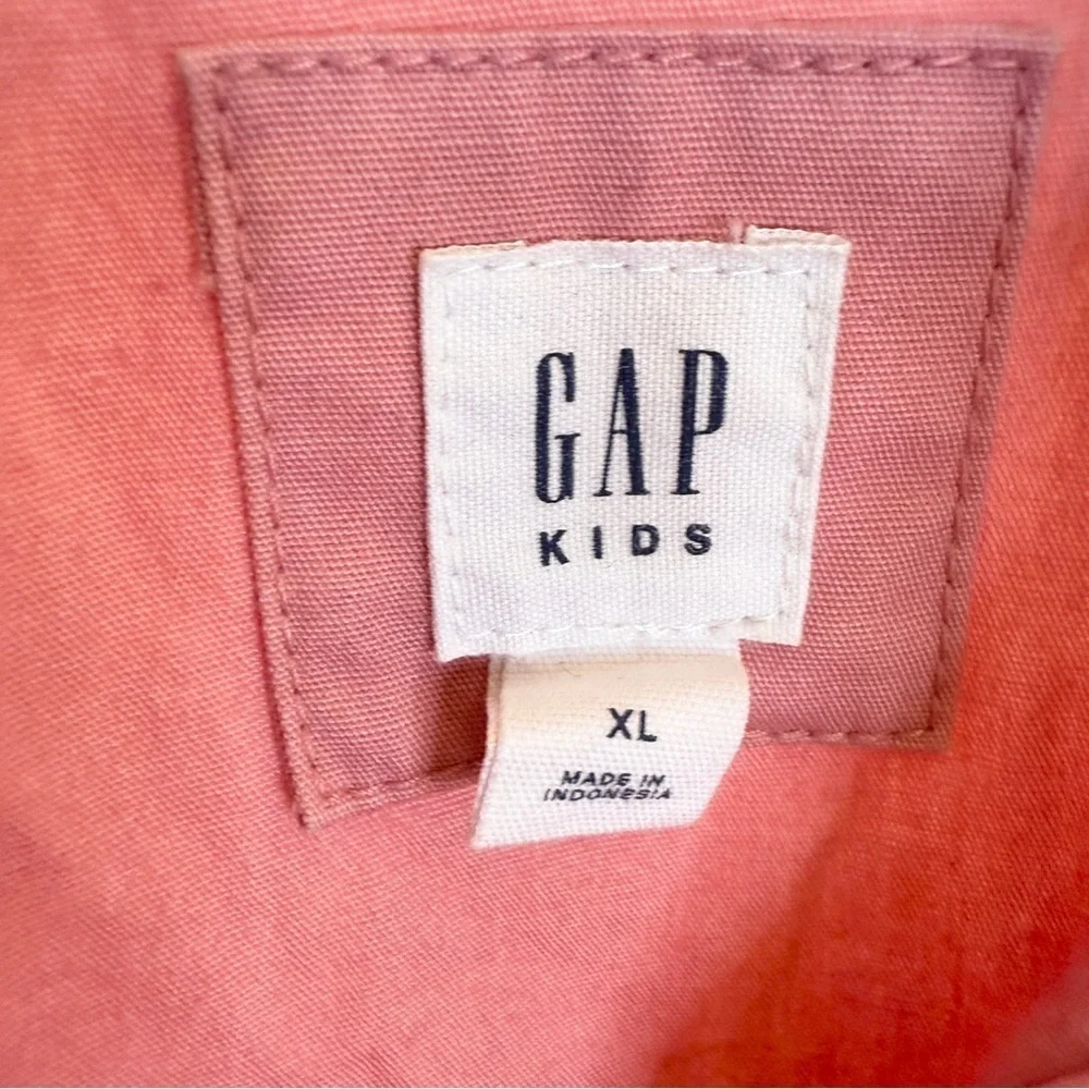 GAP Kids Girls Pink Utility Jacket XL 12-13 Years Mid-Length Casual Cotton
